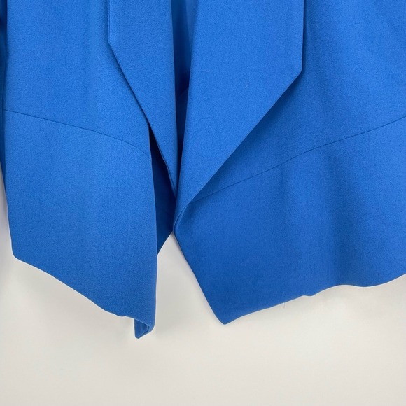 Philosophy Women's Blue Tailored Collarless Shawl Neck Open Front Blazer Size 12 - Picture 5 of 11